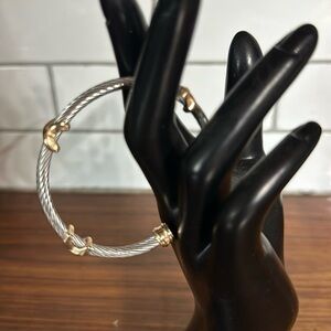 Elegant Silver and Gold Twisted Bracelet